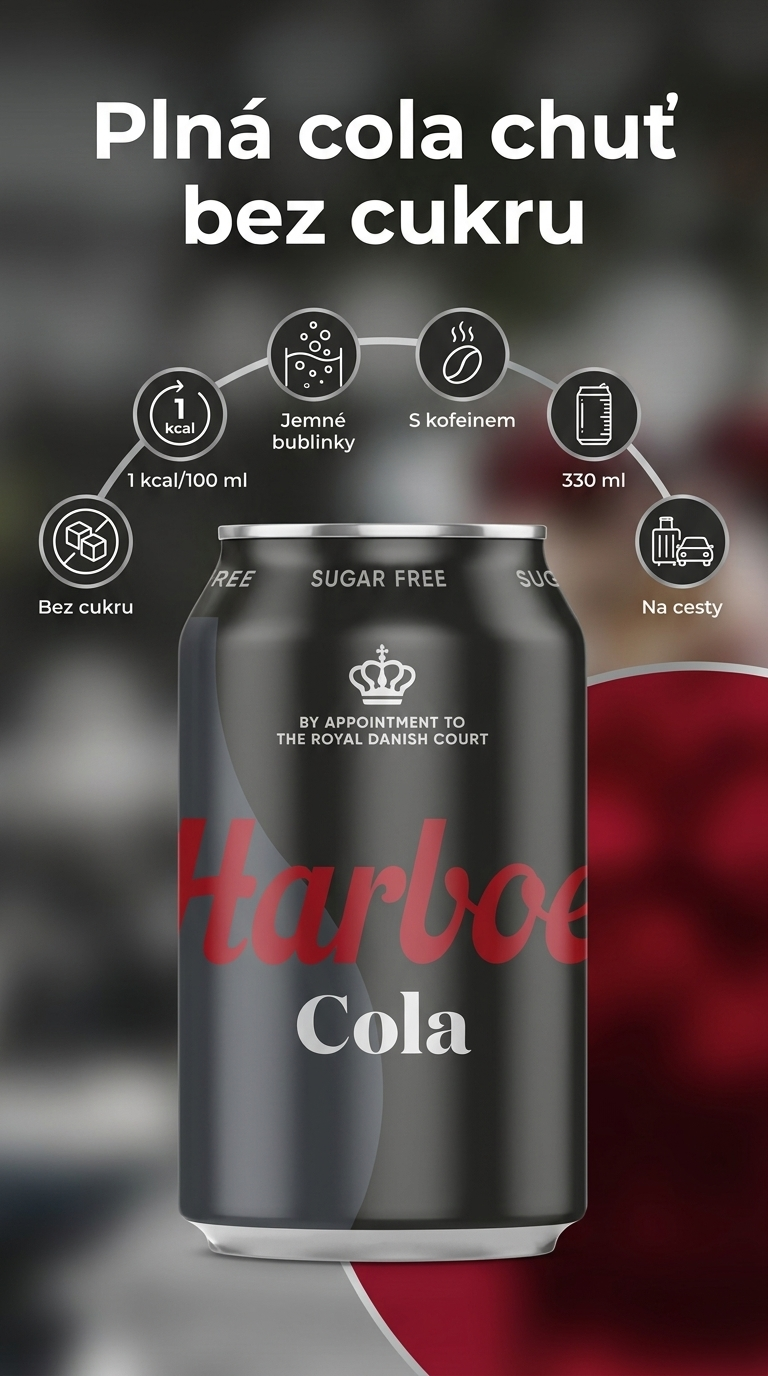 Harboe Cola 0% cukru 330 ml - mobilní infografika