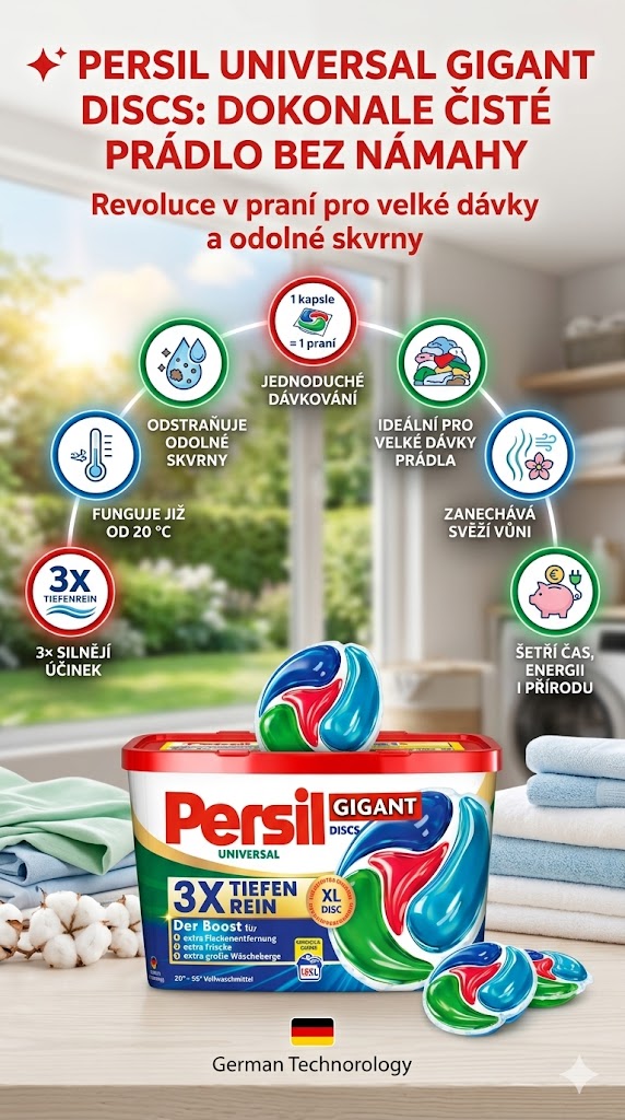 Persil Universal Gigant Discs 3x Tiefenrein 13 dávek 325 g - mobilní infografika