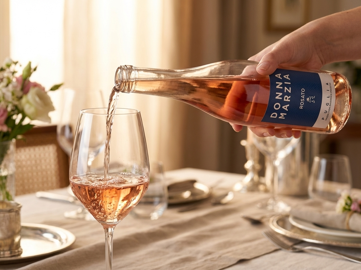 Donna Marzia Rosé — servírování u stolu
