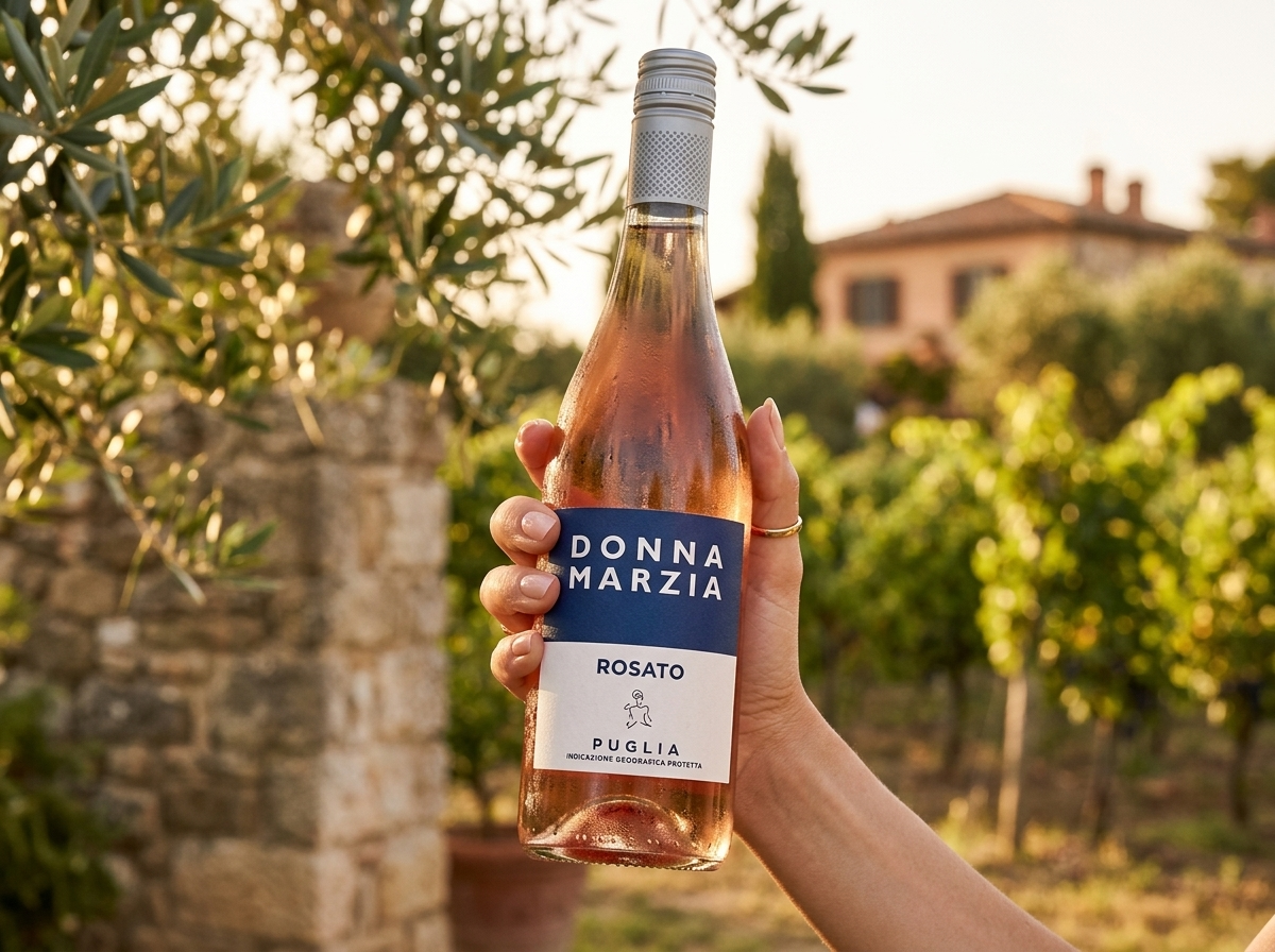 Donna Marzia Rosé — detail v ruce