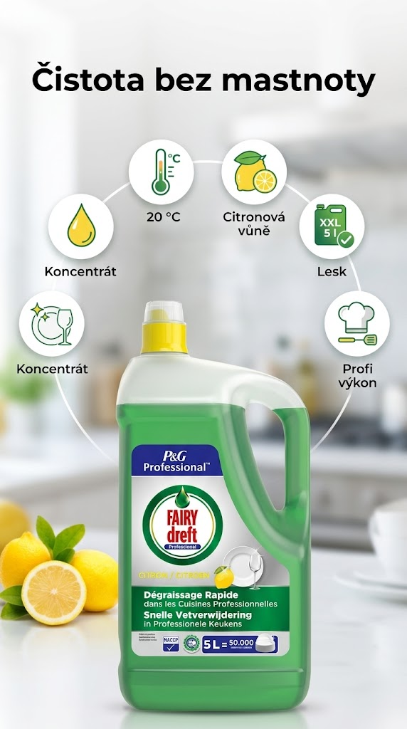 Fairy Dreft citron 5 l - mobilní infografika