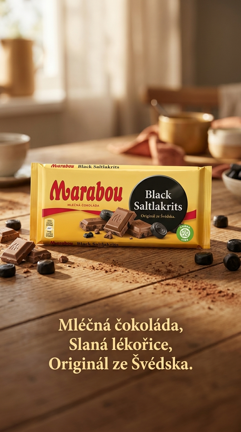 Marabou mléčná čokoláda se slanou lékořicí 170 g - lifestyle poster
