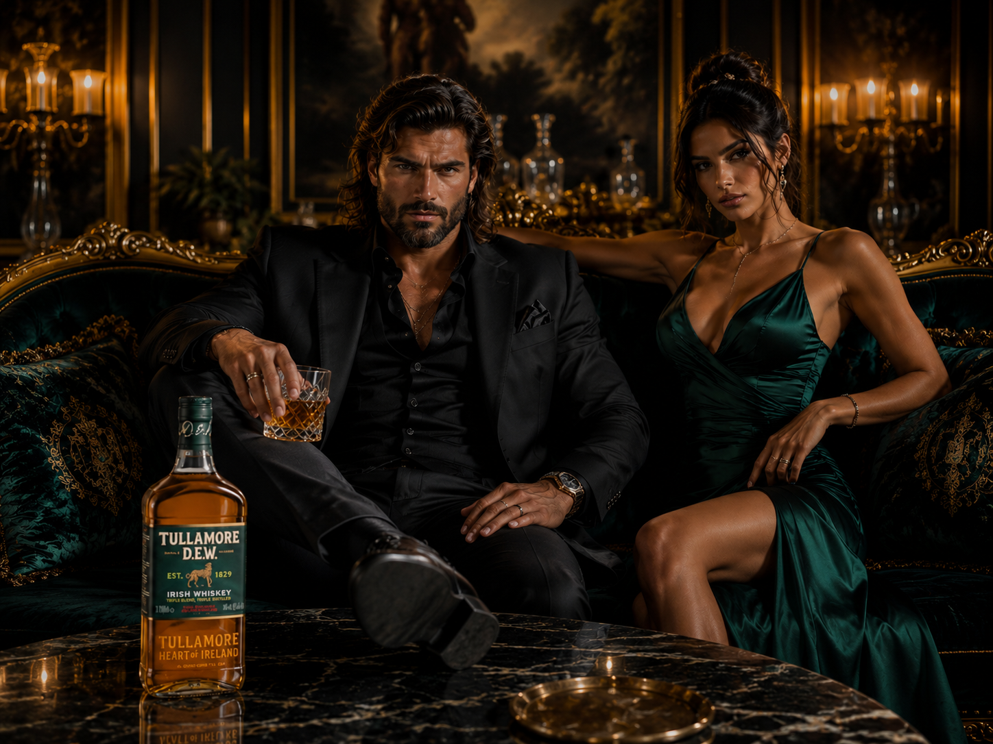 Tullamore D.E.W. irská whiskey 40 % 1 l v životním stylu