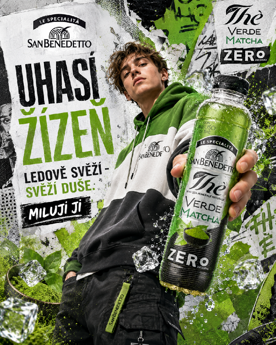 San Benedetto ledový čaj Matcha Zero 0,4 l – lifestyle poster