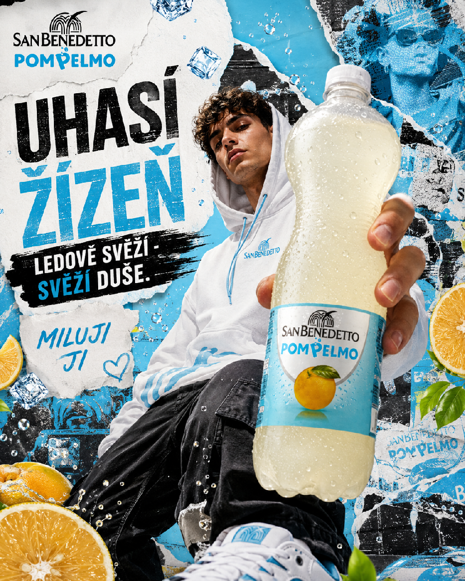 San Benedetto grapefruitová limonáda Pompelmo – lifestyle poster