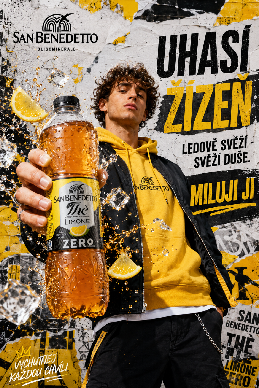 San Benedetto ledový čaj citron Zero – lifestyle poster