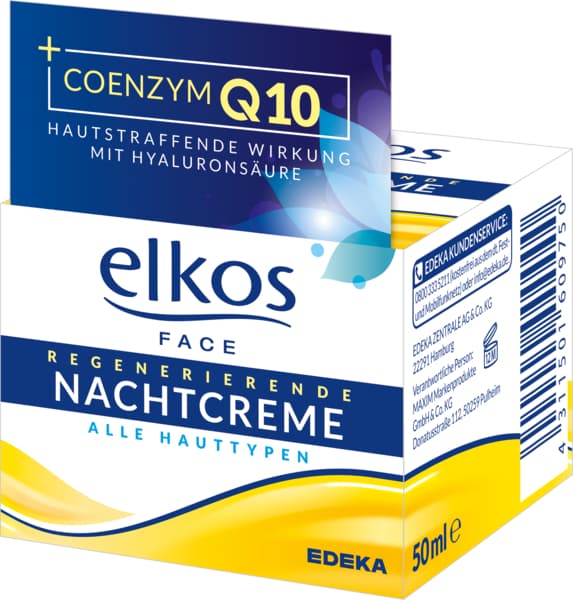 Elkos Noční krém proti vráskám s koenzymem Q10 50ml - originál z Německa