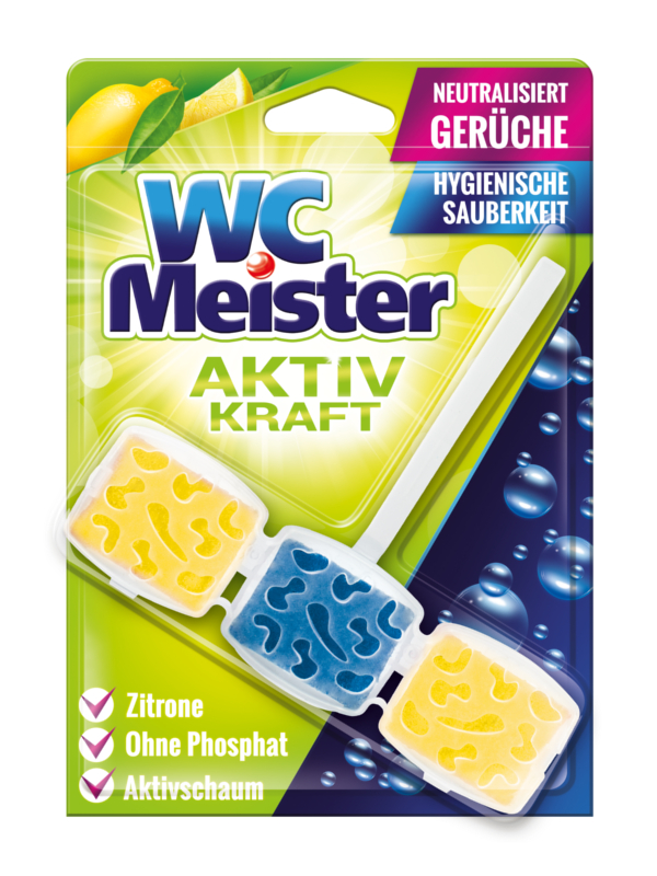WC Meister Aktiv Kraft Závěsný blok do WC - citrón 45g - originál z Německa