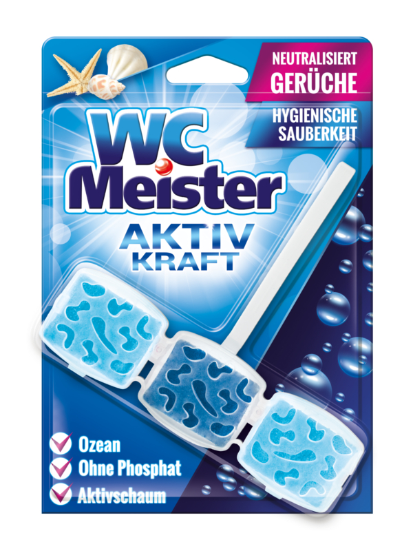 WC Meister Aktiv Kraft Závěsný blok do WC - ocean 45g - originál z Německa