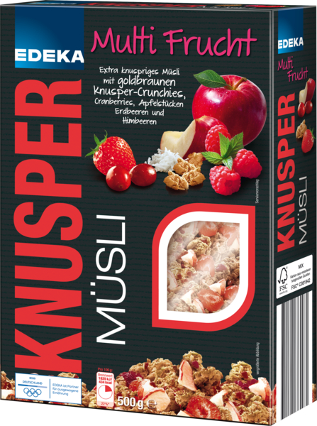 EDEKA Premium ovocné müsli s křupinkami 500g - originál z Německa