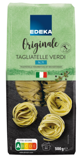 EDEKA Italia Tagliatelle Verdi špenátové těstoviny 500g - originál z Německa