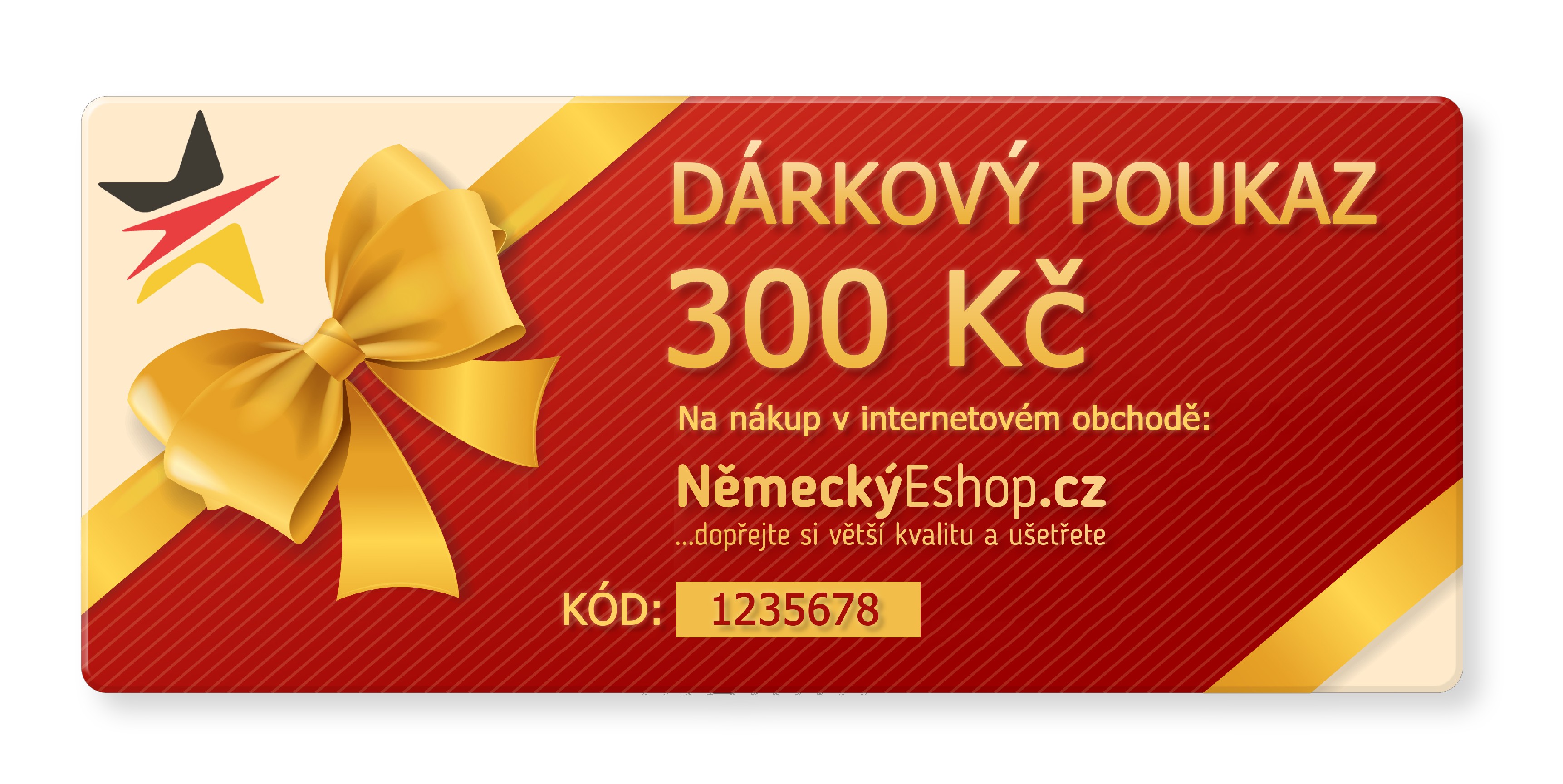 DÁRKOVÝ POUKAZ V HODNOTĚ 300,- Kč - originál z Německa