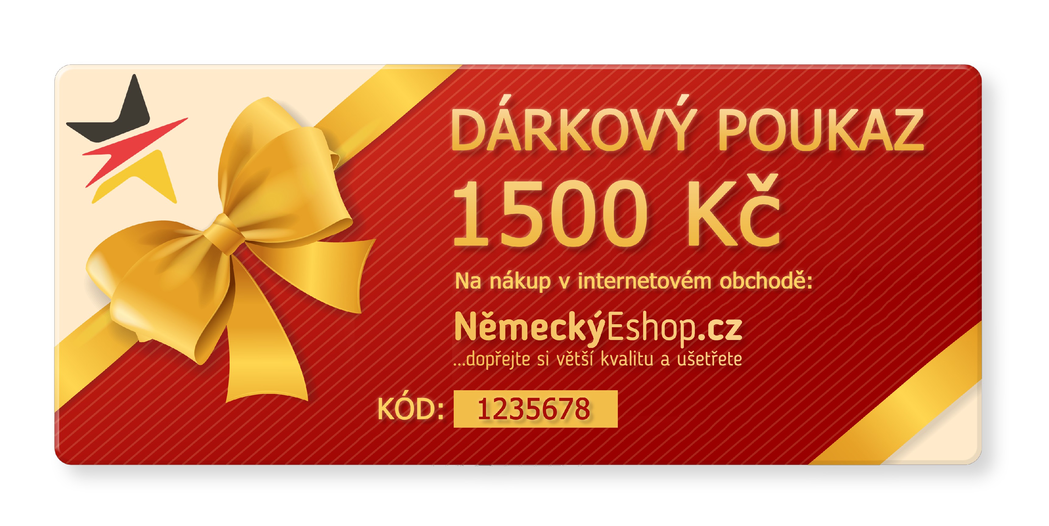 DÁRKOVÝ POUKAZ V HODNOTĚ 1500,- Kč - originál z Německa