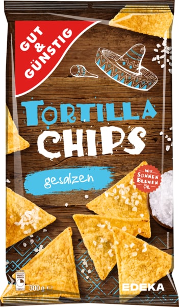 G&G Tortilla chips, přírodně soleno, 300 g - originál z Německa