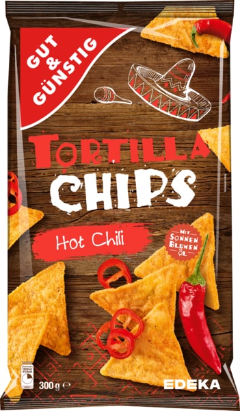 G&G Tortilla chips, HOT CHILI, 300 g - originál z Německa