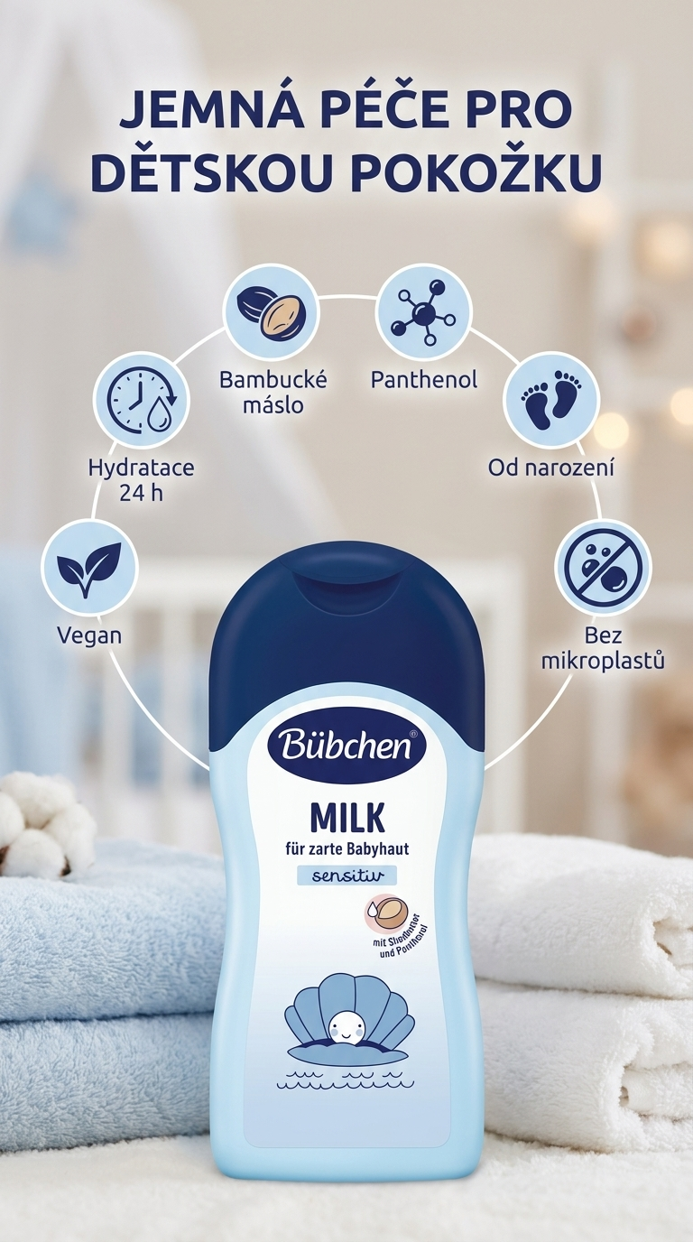 Bübchen Hydratační mléko 400ml - mobilní infografika