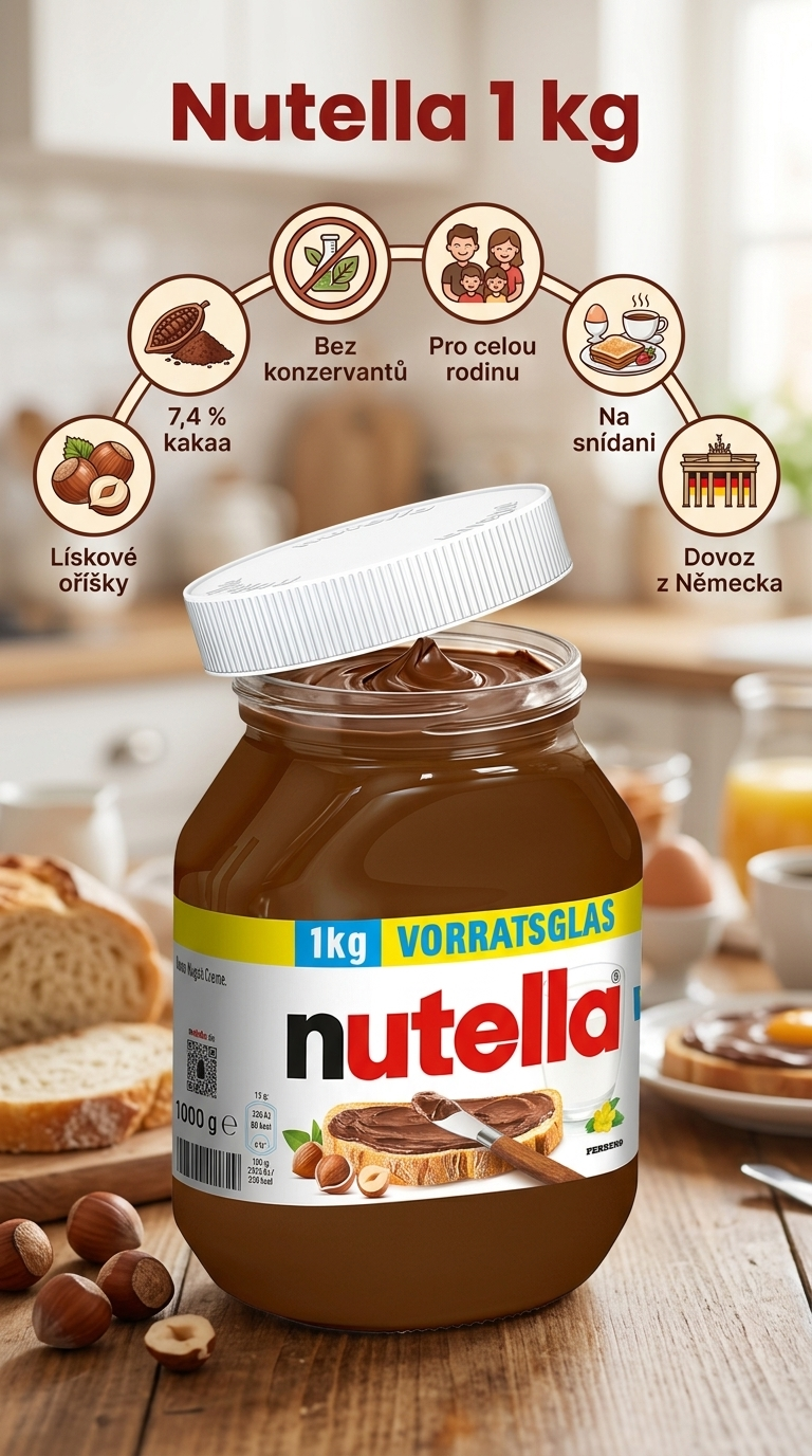 Nutella 1 kg - mobilní infografika