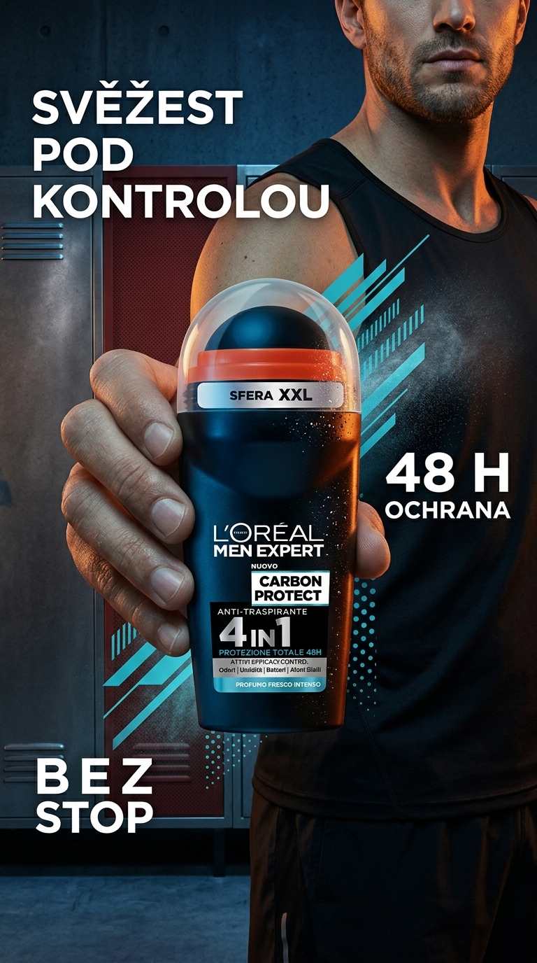 L'Oréal Men Expert Carbon Protect antiperspirant ROLL-ON 50ml - lifestyle poster