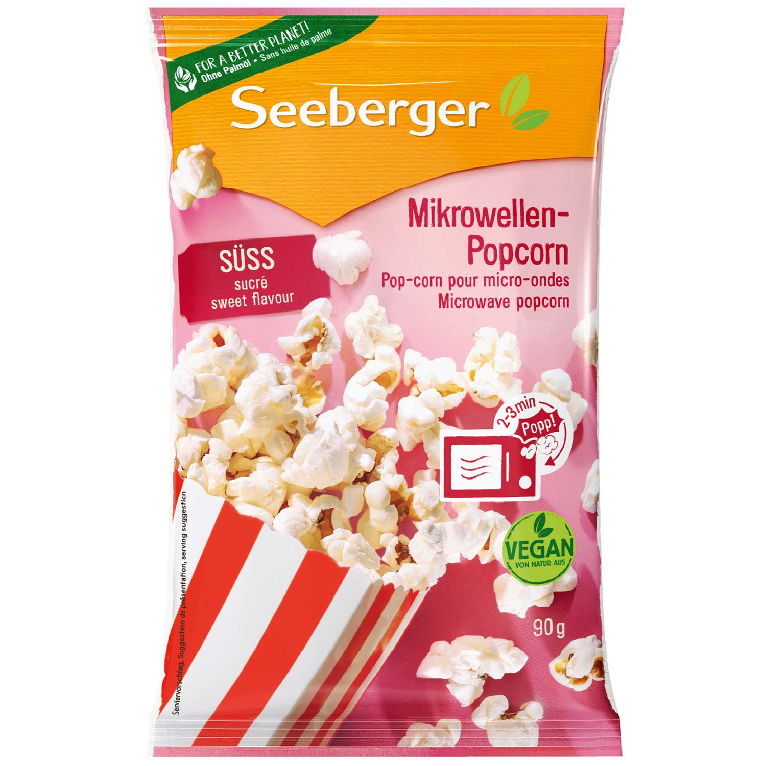 Seeberger Popcorn do mikrovlnky - sladký 100g - originál z Německa