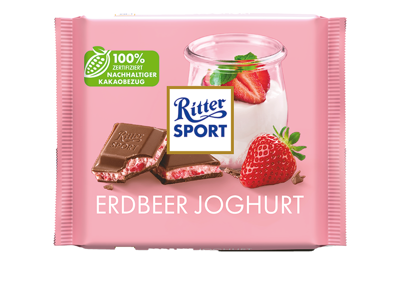 Ritter Sport čokoláda jahoda-jogurt 100g - originál z Německa