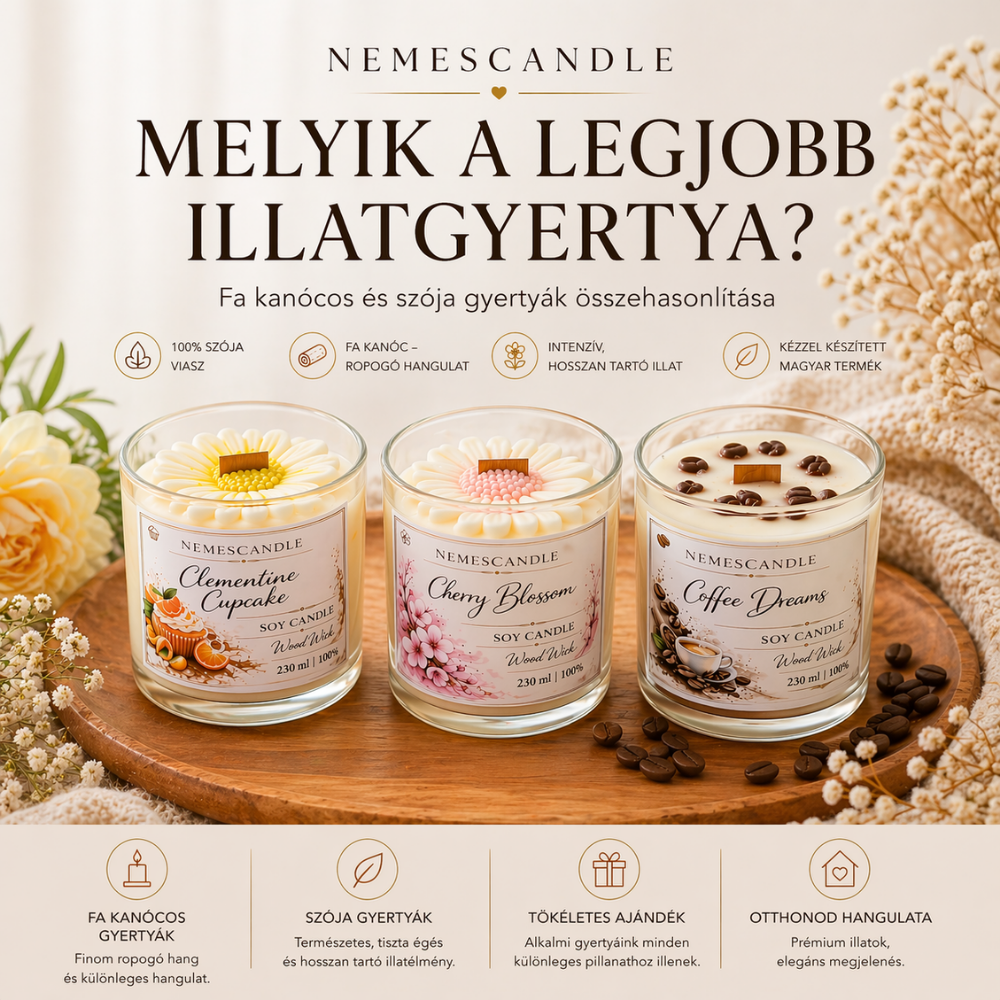 Melyik a legjobb illatgyertya? – Fa kanócos és szója gyertyák összehasonlítása