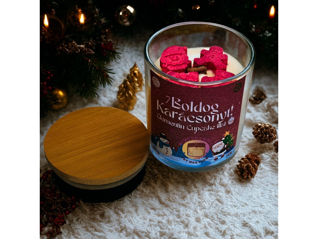 Karácsonyi hangulatú illatos gyertya