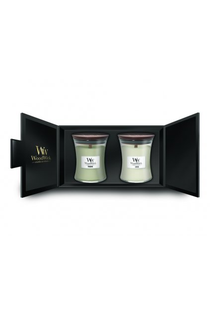 WoodWick Dárkový set 2ks svíček 275g Fireside & Linen