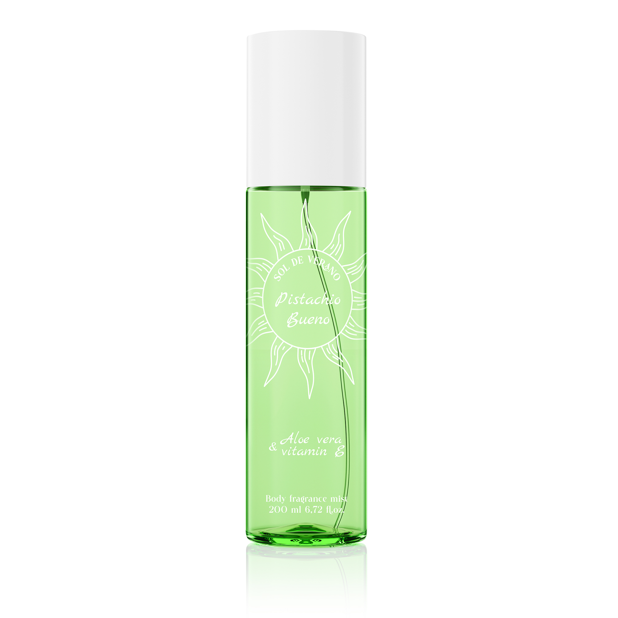 Sol de Verano Pistachio Bueno Body Mist Parfumovaný sprej na telo a vlasy s aloe vera a vitamínom E pre ženy 200ml