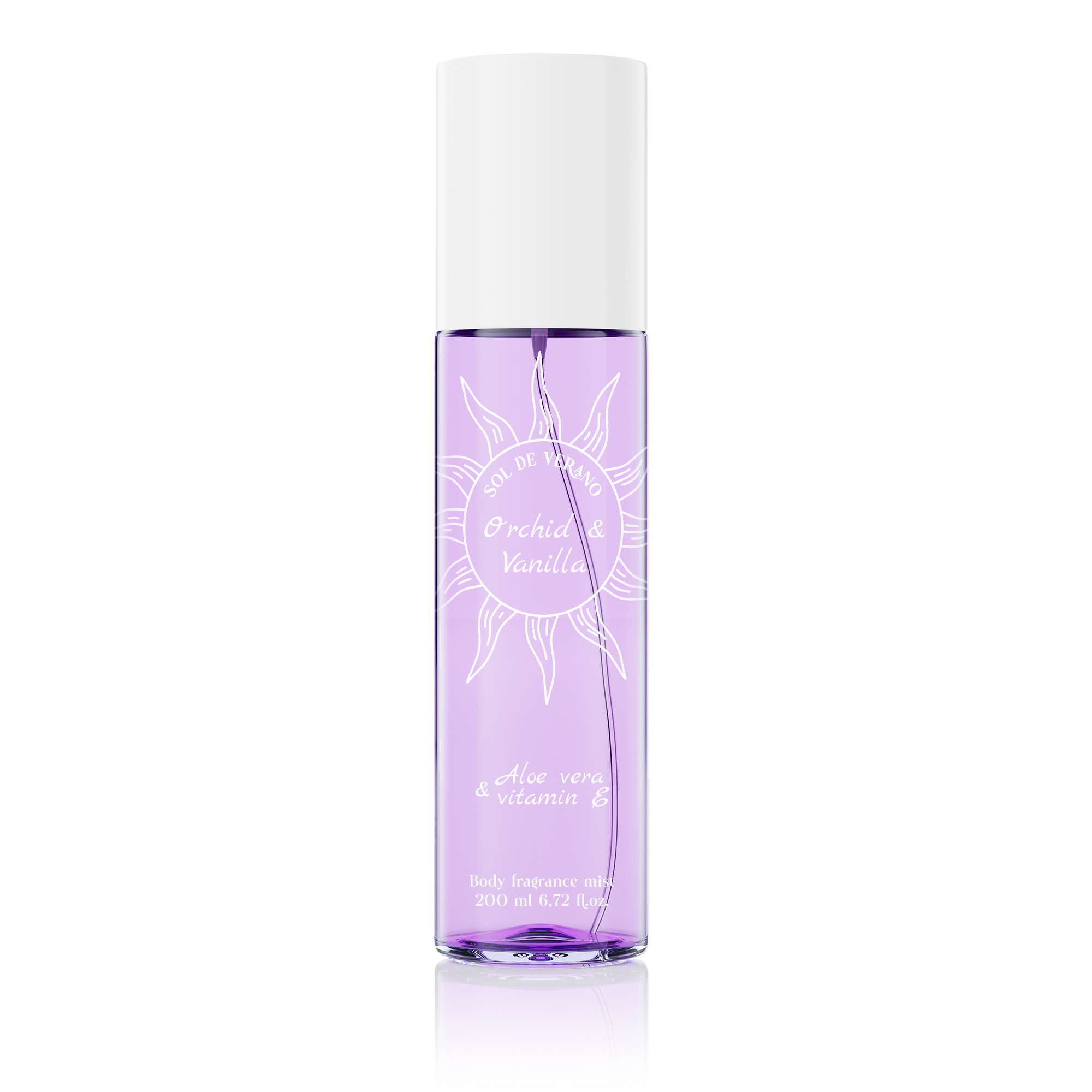 Sol de Verano Orchid & Vanilla Body Mist Parfumovaný sprej na telo a vlasy s aloe vera a vitamínom E pre ženy 200ml