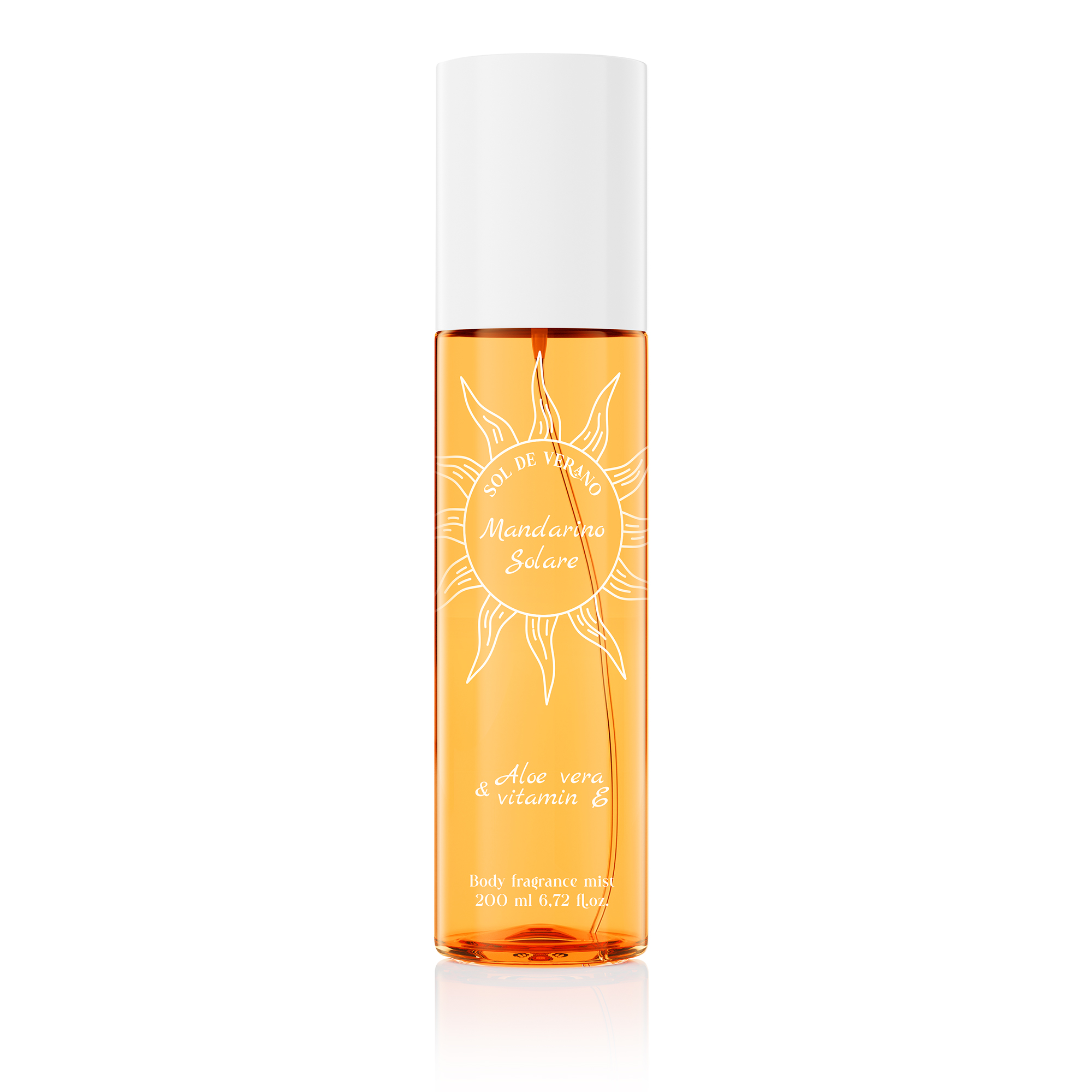 Sol de Verano Mandarino Solare Body Mist Parfumovaný sprej na telo a vlasy s aloe vera a vitamínom E pre ženy 200ml