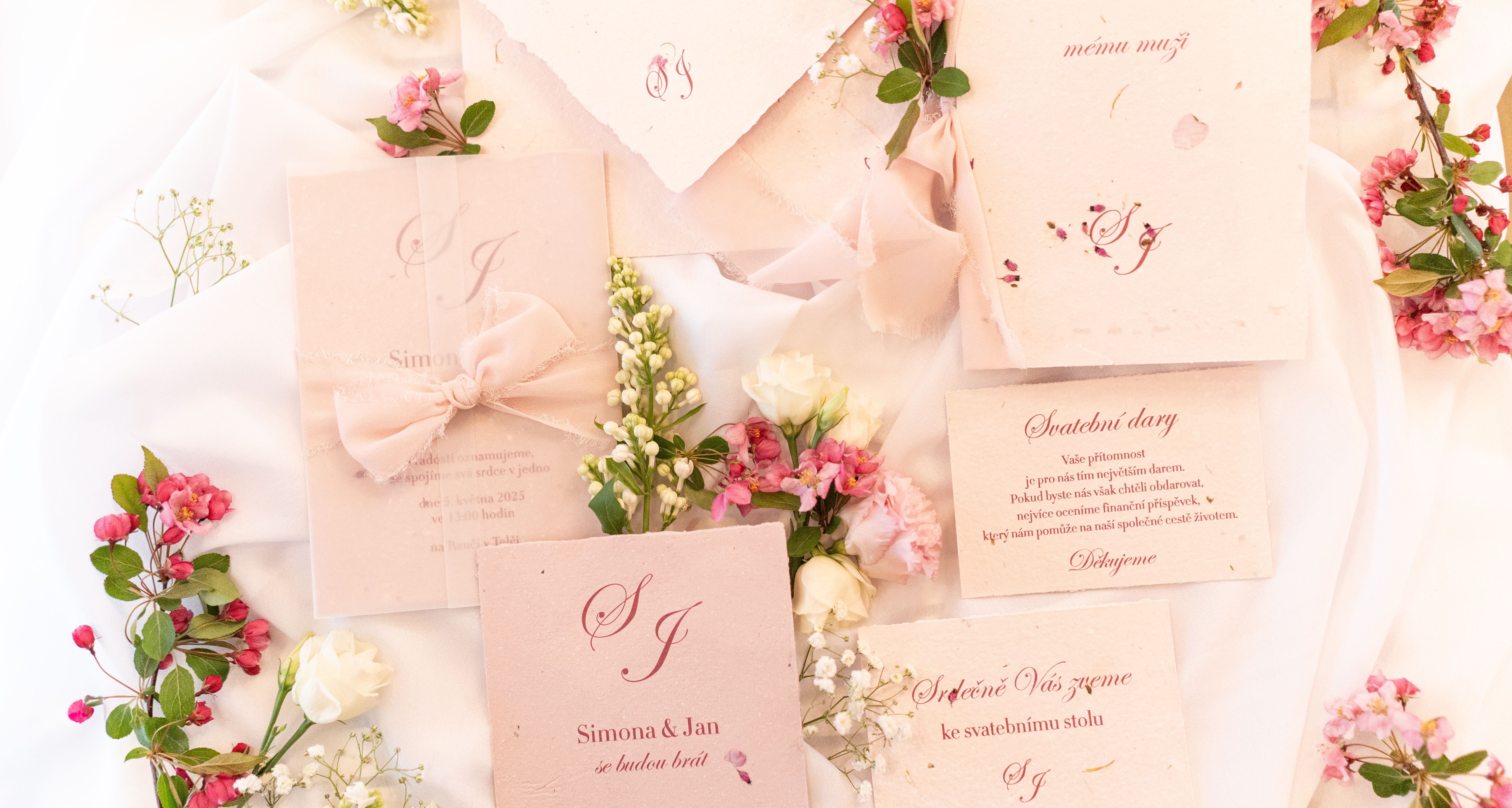 svatební tiskoviny ruční papír