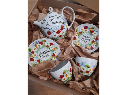 Ručne maľovaná sada  pre pani učiteľku