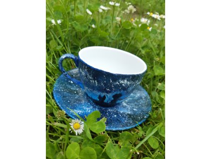 Ručne maľovaná šálka Malý princ - nočná obloha