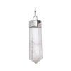 silver plated quartz point pendant 2