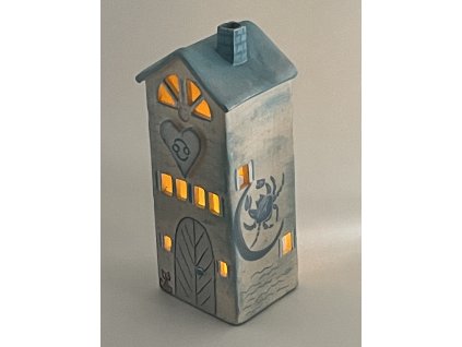 keramicka astrologicka dekorace domek na svicku znameni rak