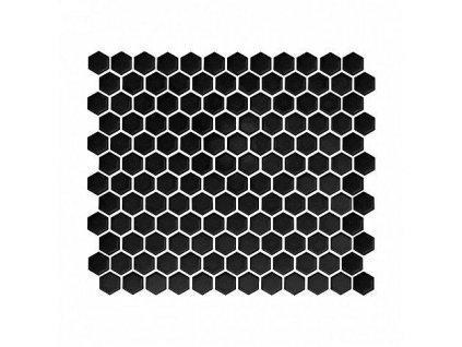 Mini Hexagon Black Keramická mozaika DUNIN (26 x 30cm/1ks)