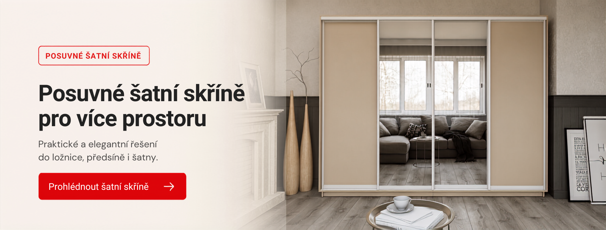 Posuvné šatní skříně pro více prostoru
