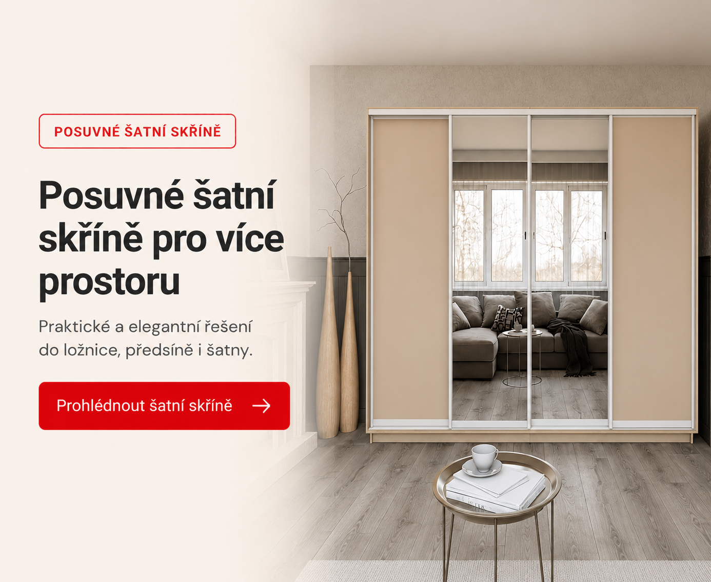 Posuvné šatní skříně pro více prostoru
