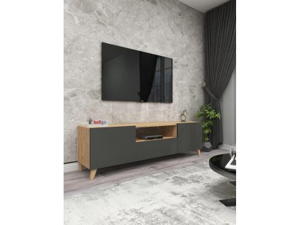 Televizní stolek NEAL barva borovice/antracit