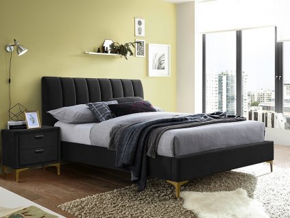 miragev160c lozko mirage velvet 160x200 kolor czarny zloty tap 186