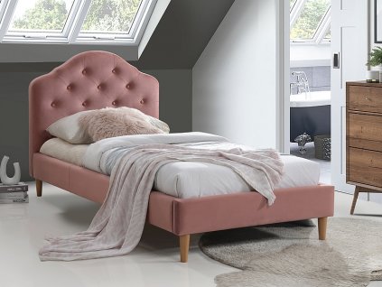 chloev90rd lozko chloe velvet 90x200 antyczny roz dab tap bluvel 52 1