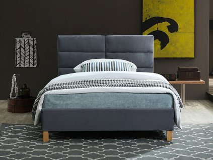 sierrav120szd lozko sierra velvet 120x200 kolor szary dab tap 150