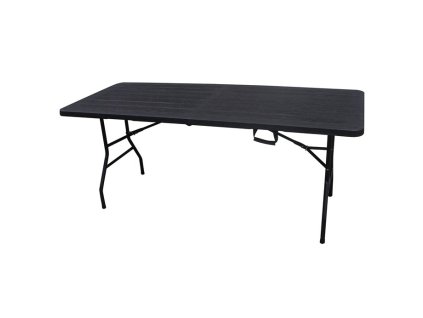 Zahradní stůl 180x74cm, kov, plast, černá, AZ-K1003 BK (Barva Černá)