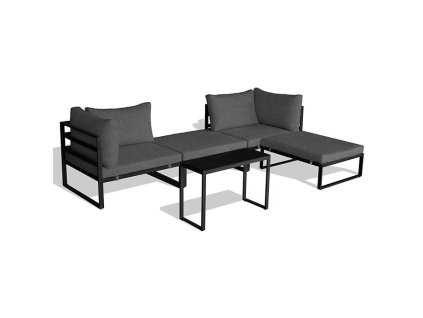 Zahradní sestava, kov, látka, šedá, AZ-L1761 GREY (Barva Šedá)