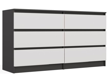 Komoda MALWA M6 140 antracit/bílá