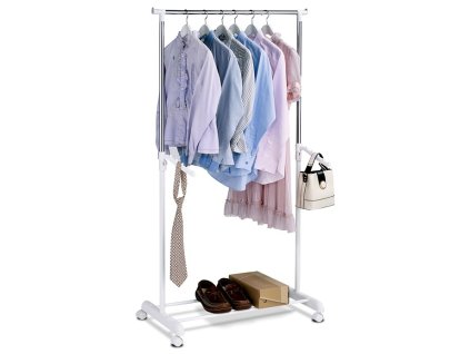 Stojan na šaty, plast, bílá, ABD-1212 WT (Barva Bílá)