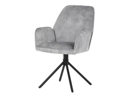 Jídelní židle, šedá, sametová látka, HC-511 SIL4 (Barva Šedá)