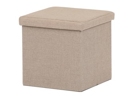 Taburet s úložným prostorem, béžová, látka, TAB-461 CRM2 (Barva Béžová)