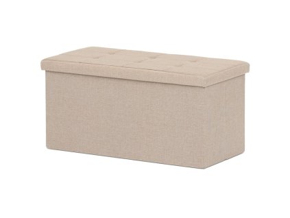 Taburet s úložným prostorem, béžová, látka, TAB-462 CRM2 (Barva Béžová)