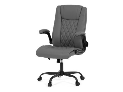 Kancelářské křeslo, houpací mechanismus, šedá ekokůže, KA-Y344 GREY (Barva Šedá)
